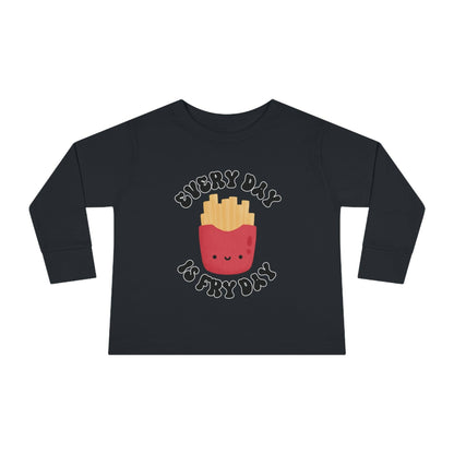 black every day is fry day toddler long sleeve shirt