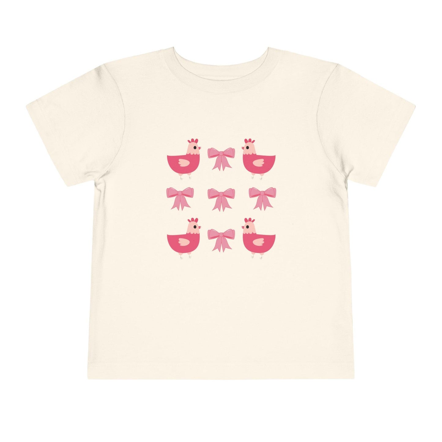 natural chicken and bows toddler girl shirt