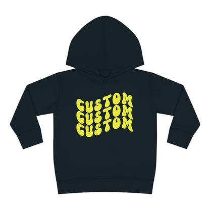 black personalized toddler hoodie front side print