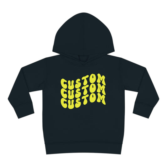 black personalized toddler hoodie front side print