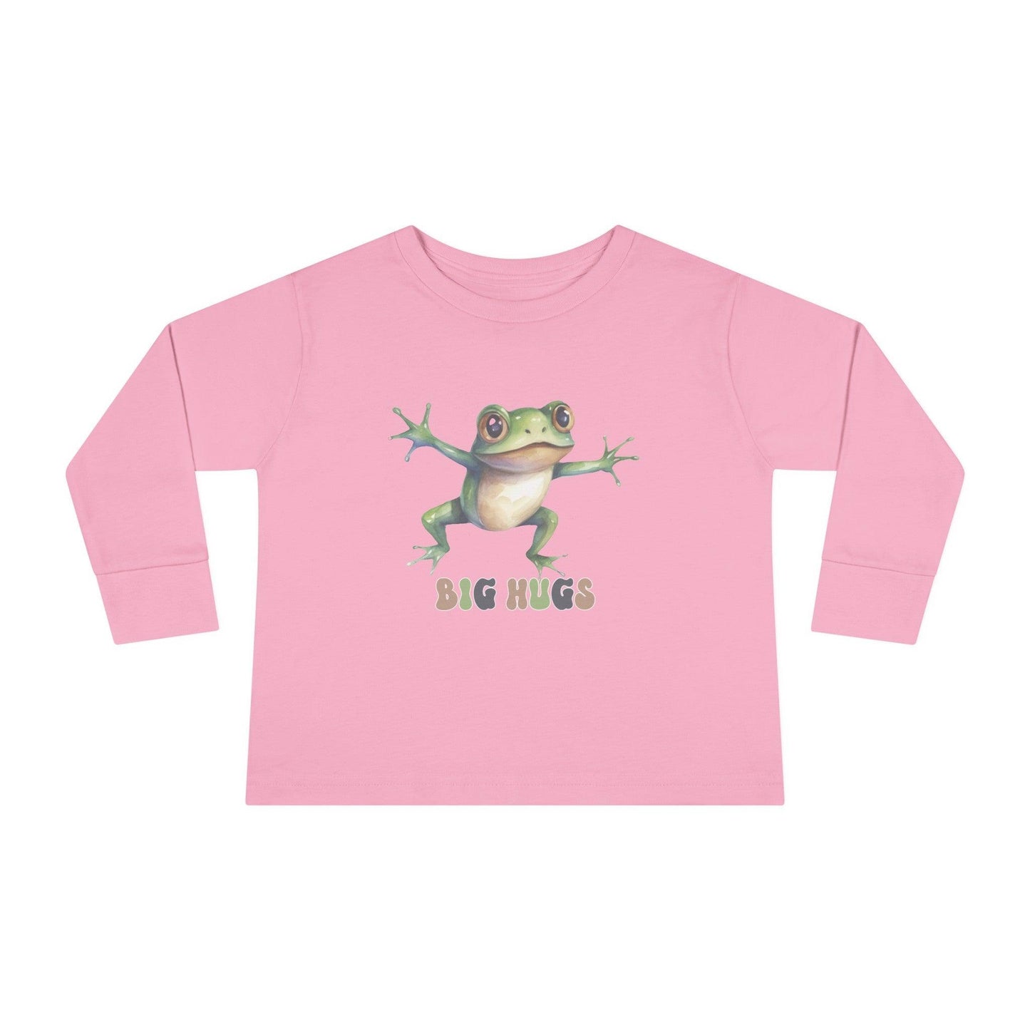 pink frog big hugs toddler long sleeve shirt