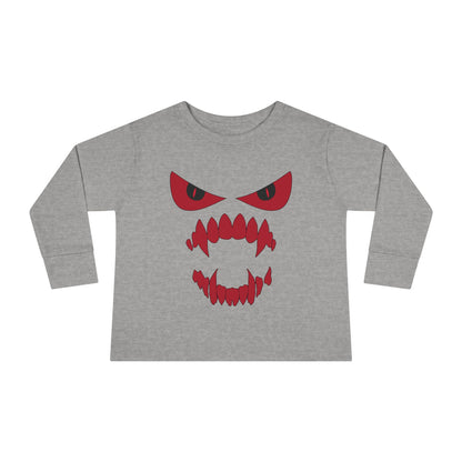 Scary Face Toddler Halloween Long Sleeve Shirt, Toddler Kids Face Shirt, Dracula Face Shirt