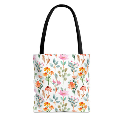 Floral Tote Bag, Beautiful Flowers with All Over Print Tote, Botanical Bag, Gardener Accessory Bag