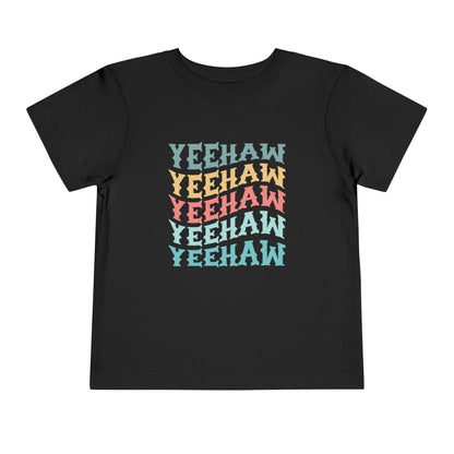 black yeehaw cowboy toddler t shirt