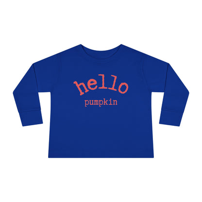  Hello Pumpkin Toddler Long Sleeve Tee Shirt royal