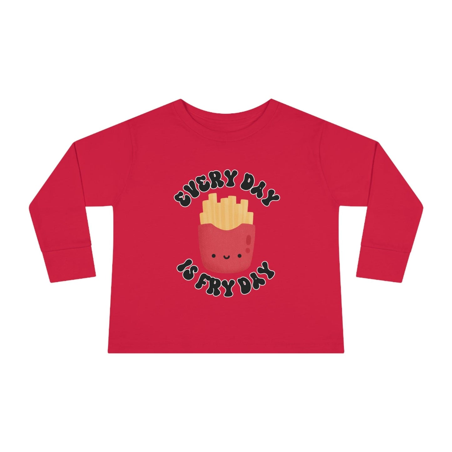 red every day is fry day toddler long sleeve shirt