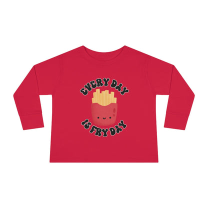 red every day is fry day toddler long sleeve shirt