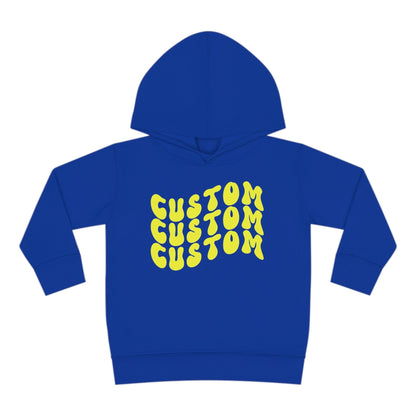 royal blue personalized toddler hoodie front side print