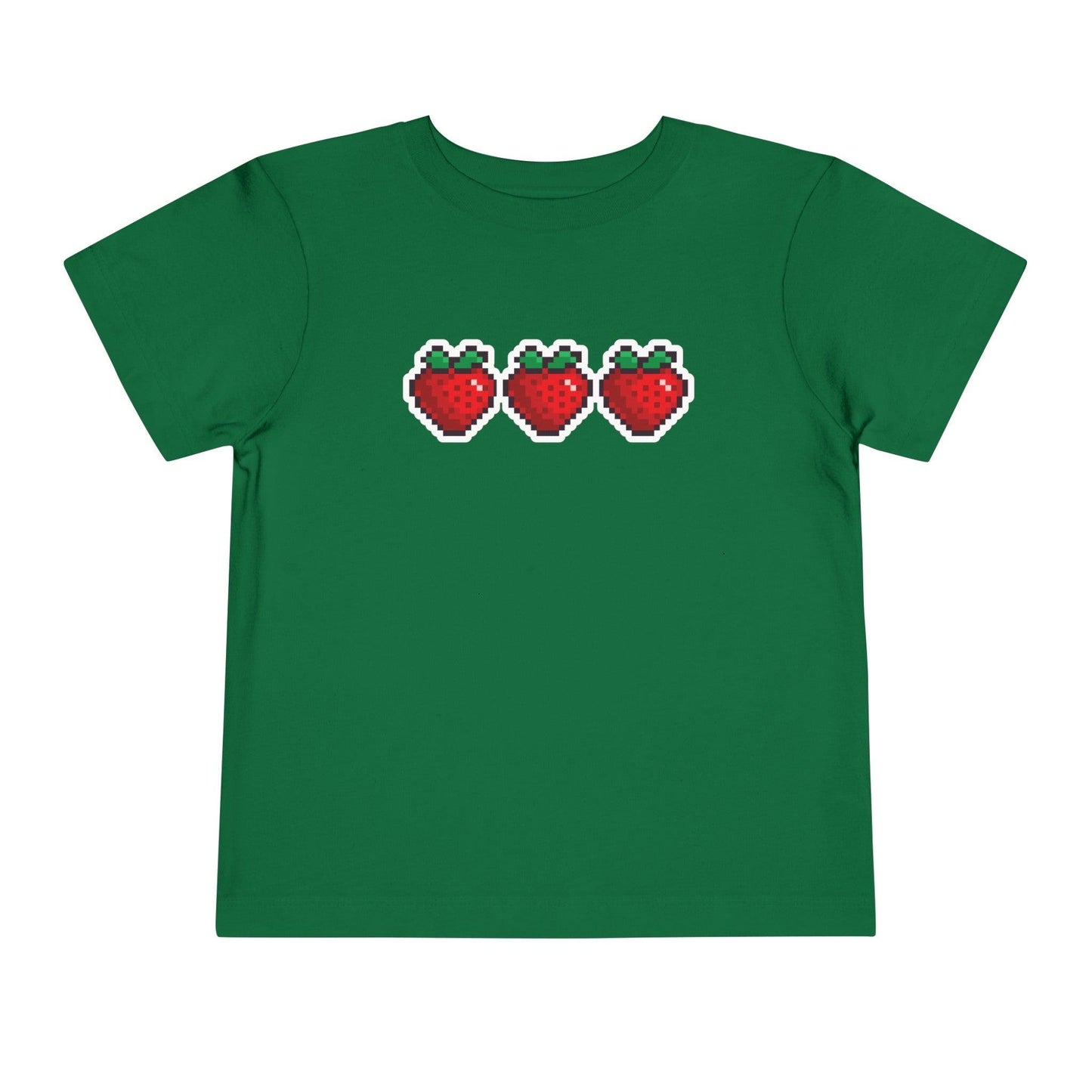 kelly green strawberries pixelated sticker toddler t shirt