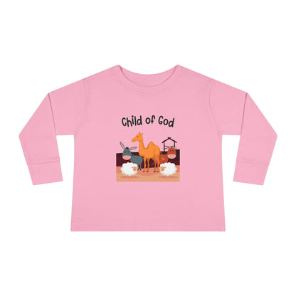 pink child of God toddler long sleeve shirt