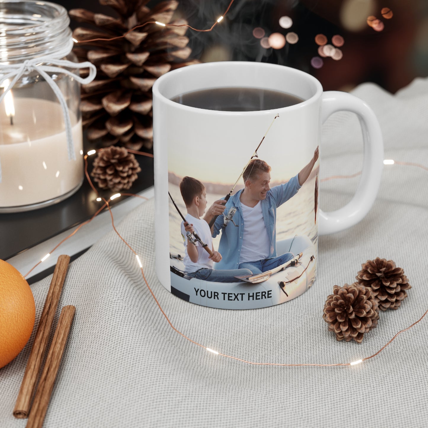 Fishing Mug, Personalized Photo Fishing Coffee Mug, Dad Fishing Mug, Fathers Day Gift, Custom Photo Coffee Mug