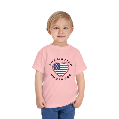 One Nation Under God Toddler T-Shirt, Kids Patriotic Shirt, 4th of July