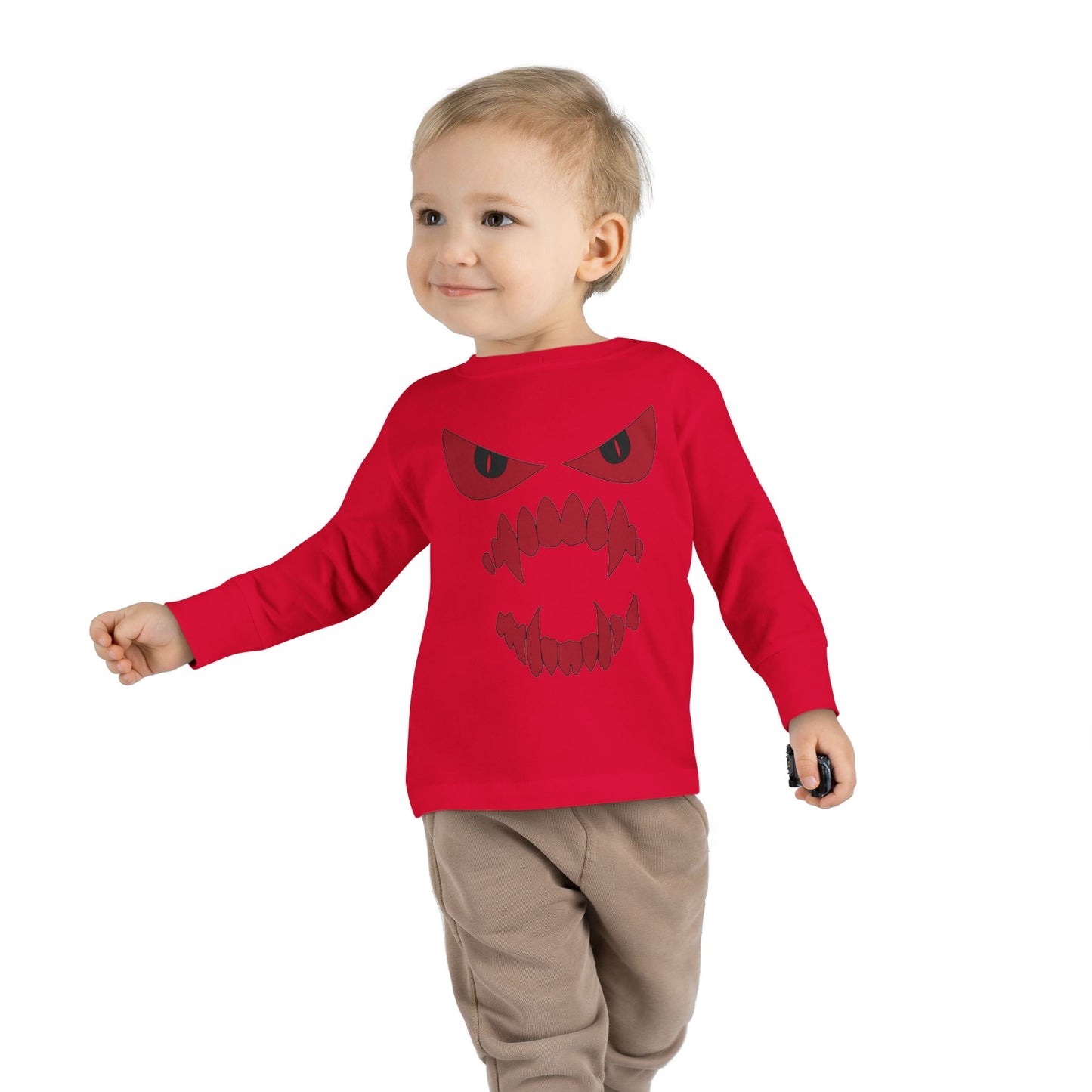 Scary Face Toddler Halloween Long Sleeve Shirt, Toddler Kids Face Shirt, Dracula Face Shirt