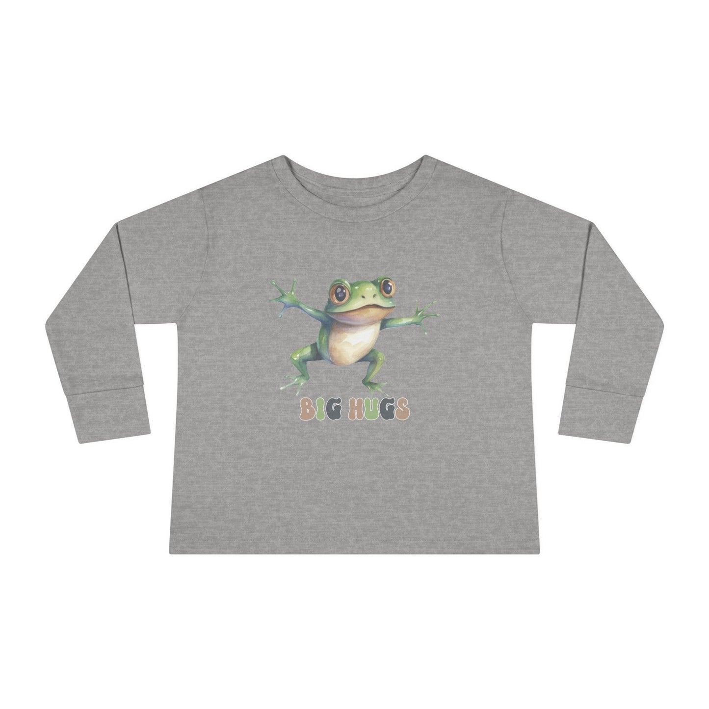 athletic gray frog big hugs toddler long sleeve shirt