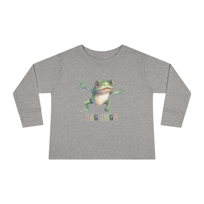 athletic gray frog big hugs toddler long sleeve shirt