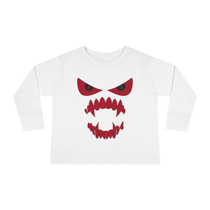 Scary Face Toddler Halloween Long Sleeve Shirt, Toddler Kids Face Shirt, Dracula Face Shirt