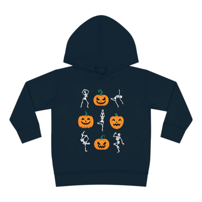 Pumpkins and Skeletons Halloween Fall Toddler Hoodie navy