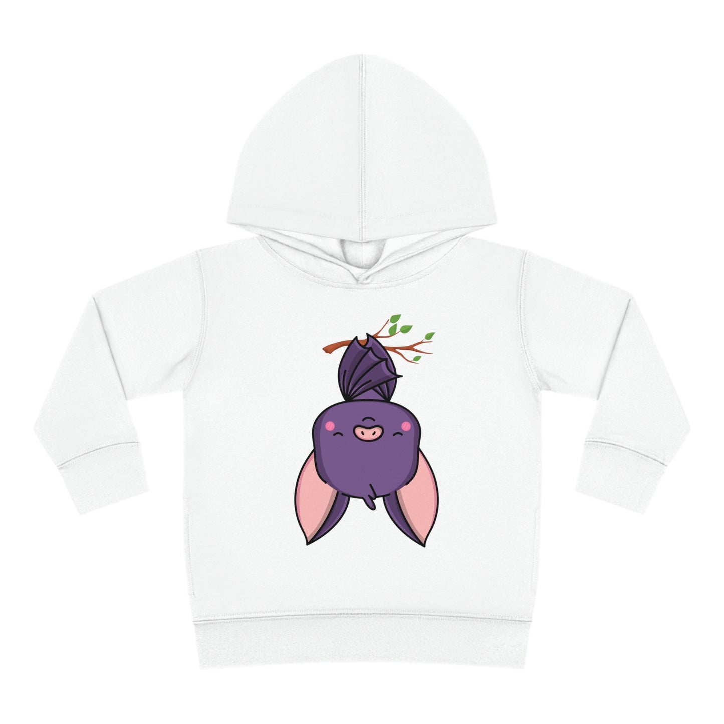 Spooky Upside Down Bat Toddler Hoodie white