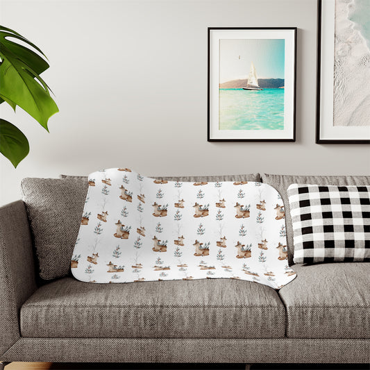 30x40 baby deer blanket on couch