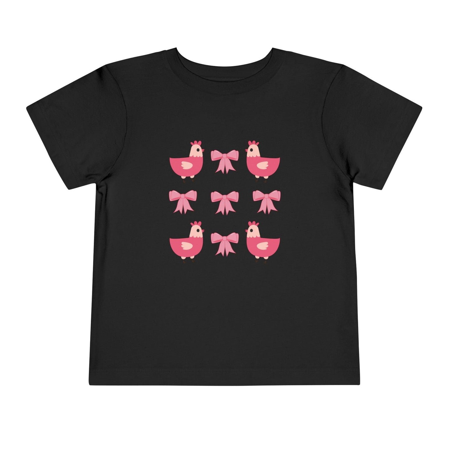 black chicken and bows toddler girl shirt