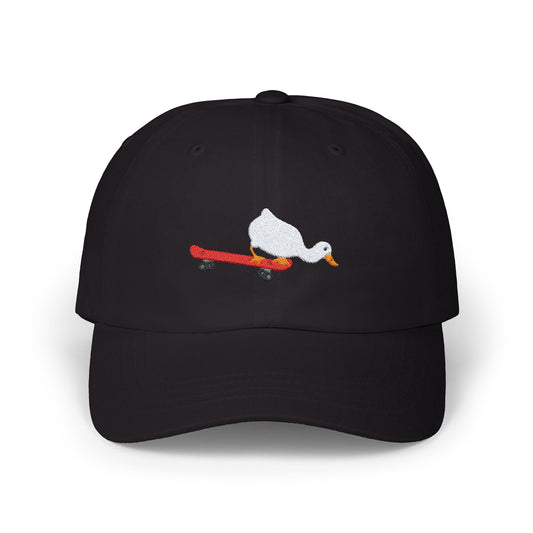 Goose on a Skateboard Embroidered Baseball Hat