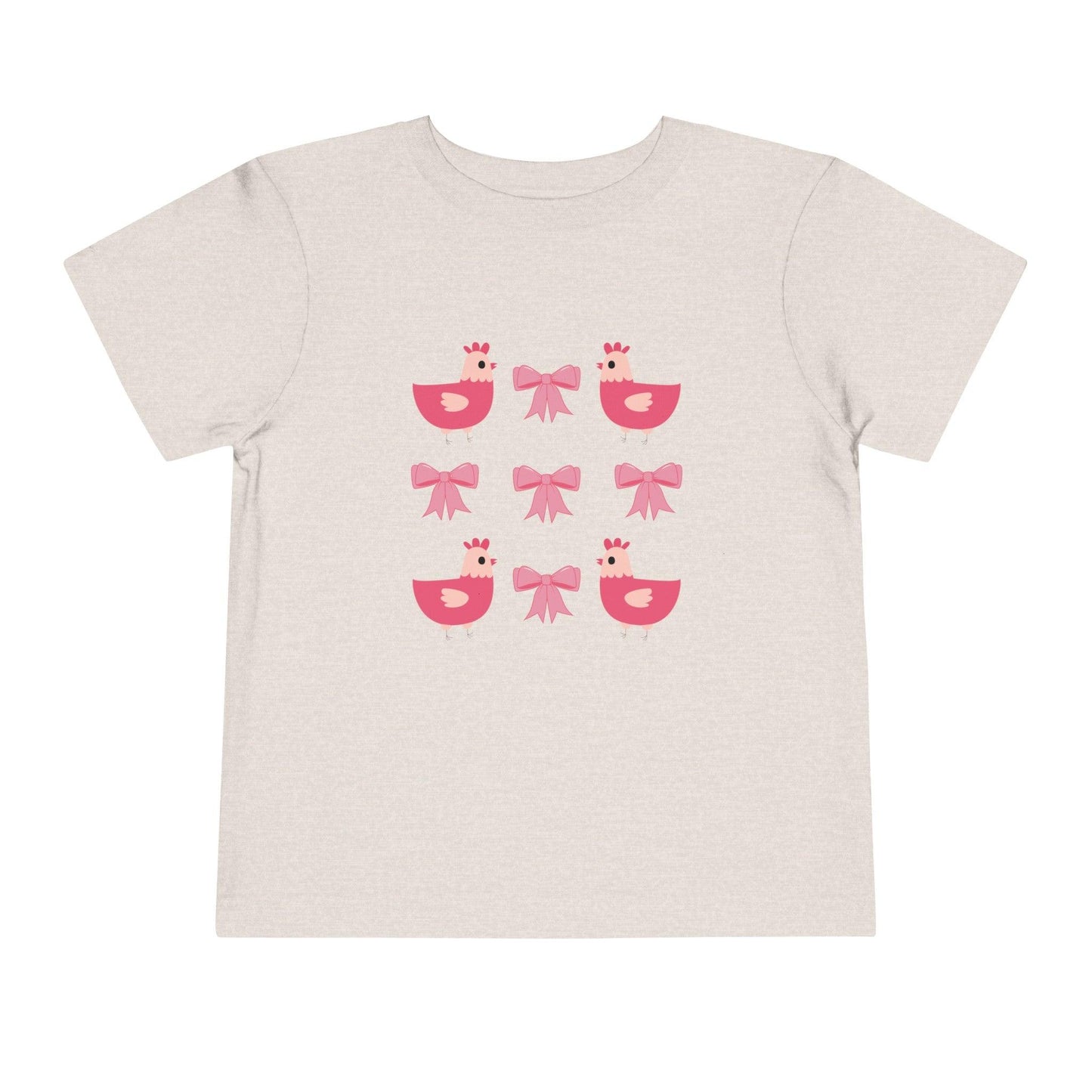 heather dust chicken and bows toddler girl shirt