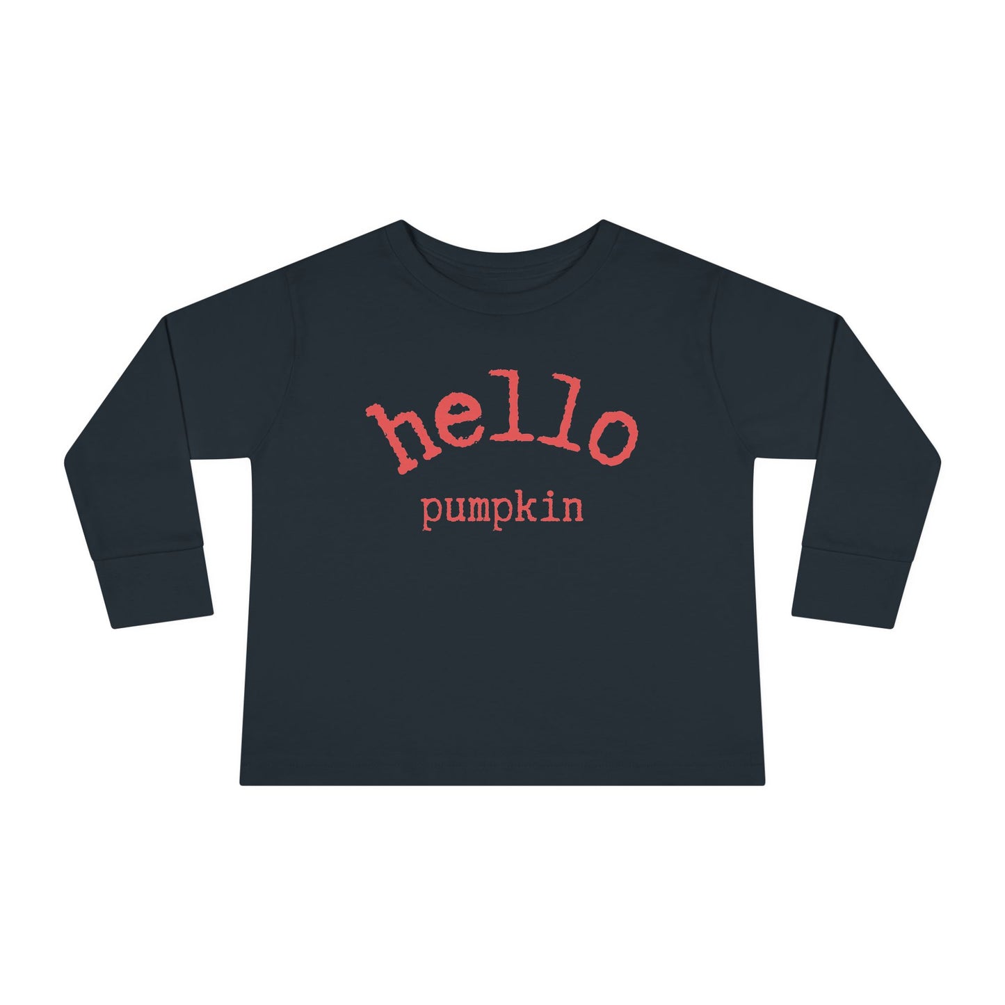  Hello Pumpkin Toddler Long Sleeve Tee Shirt black