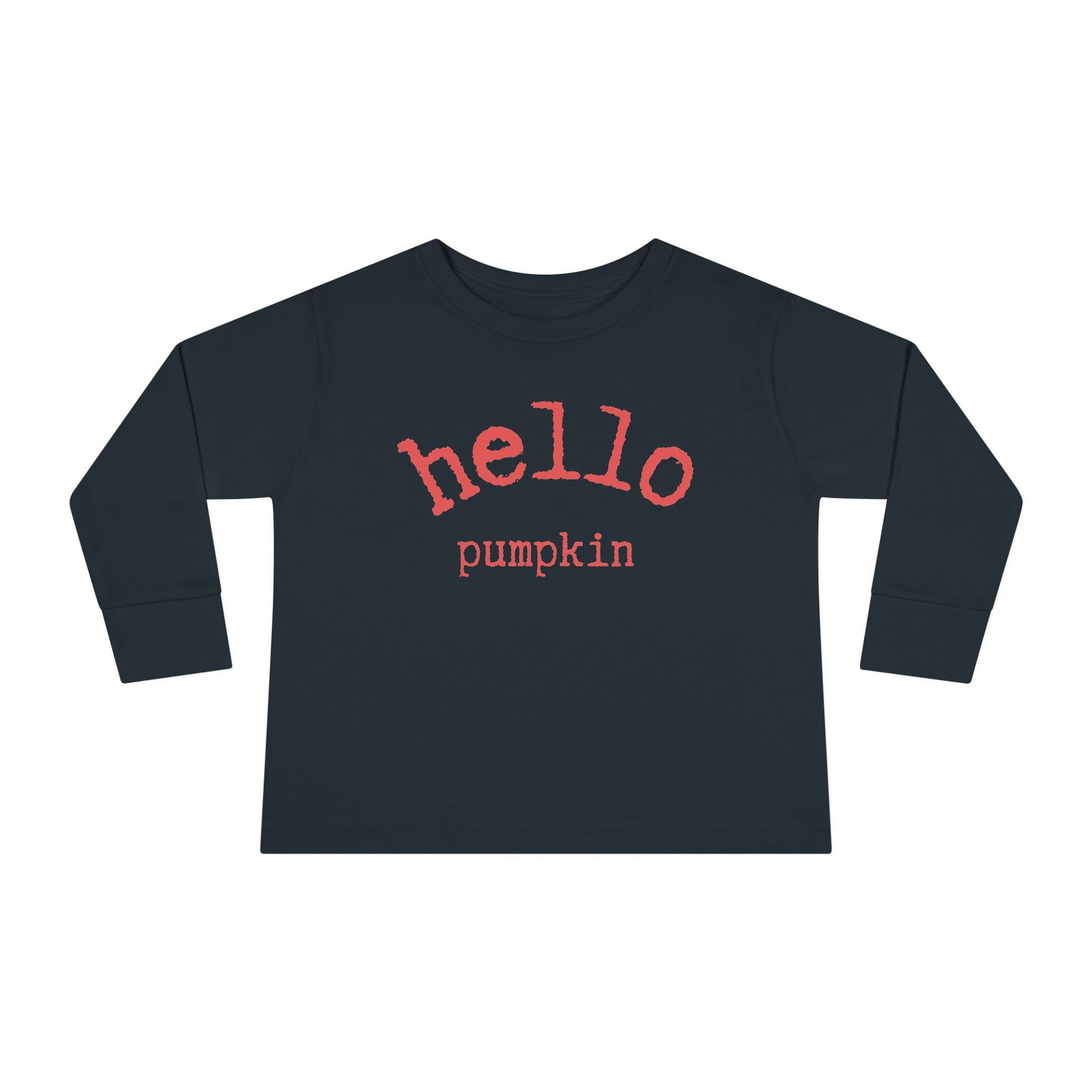  Hello Pumpkin Toddler Long Sleeve Tee Shirt black