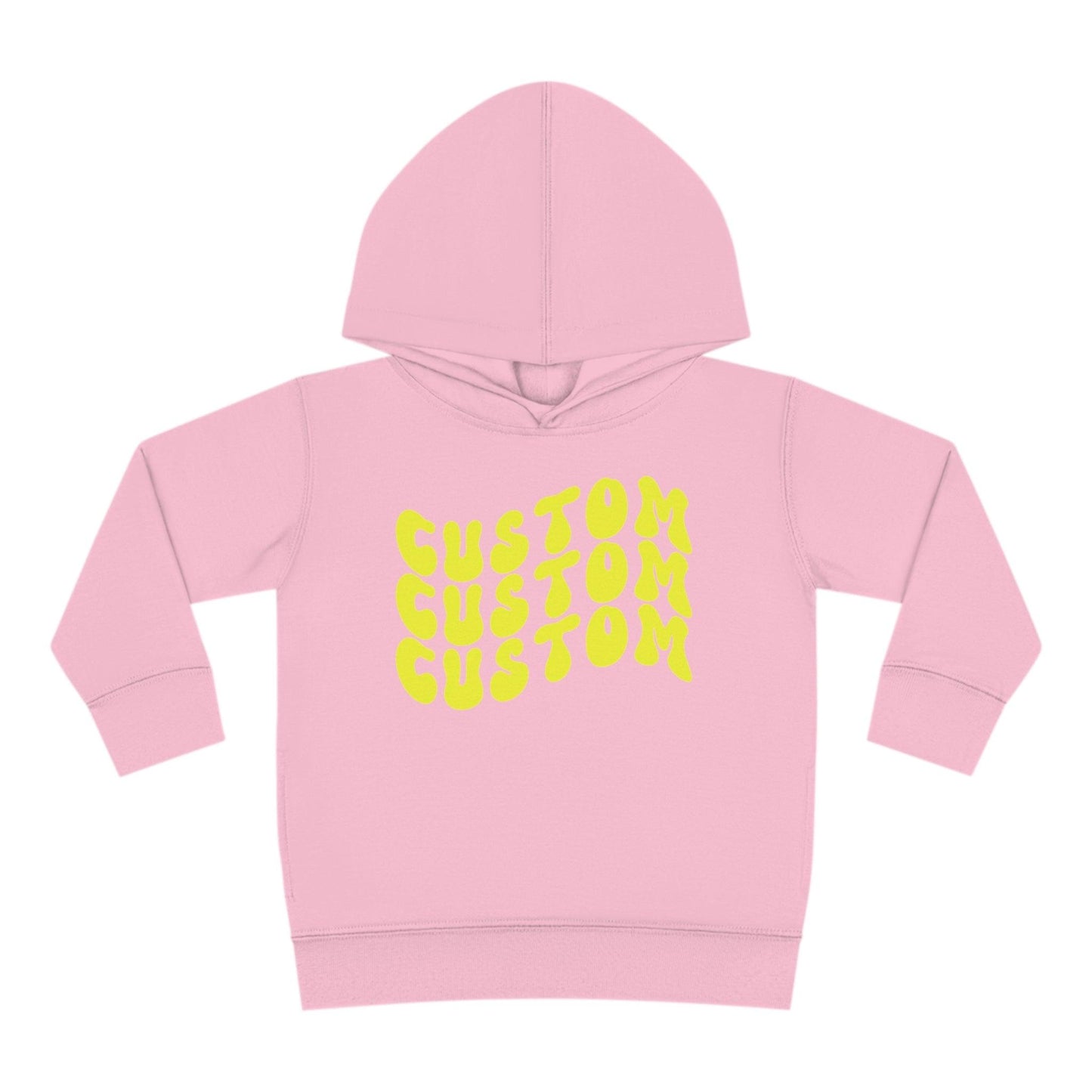 pink personalized toddler hoodie front side print