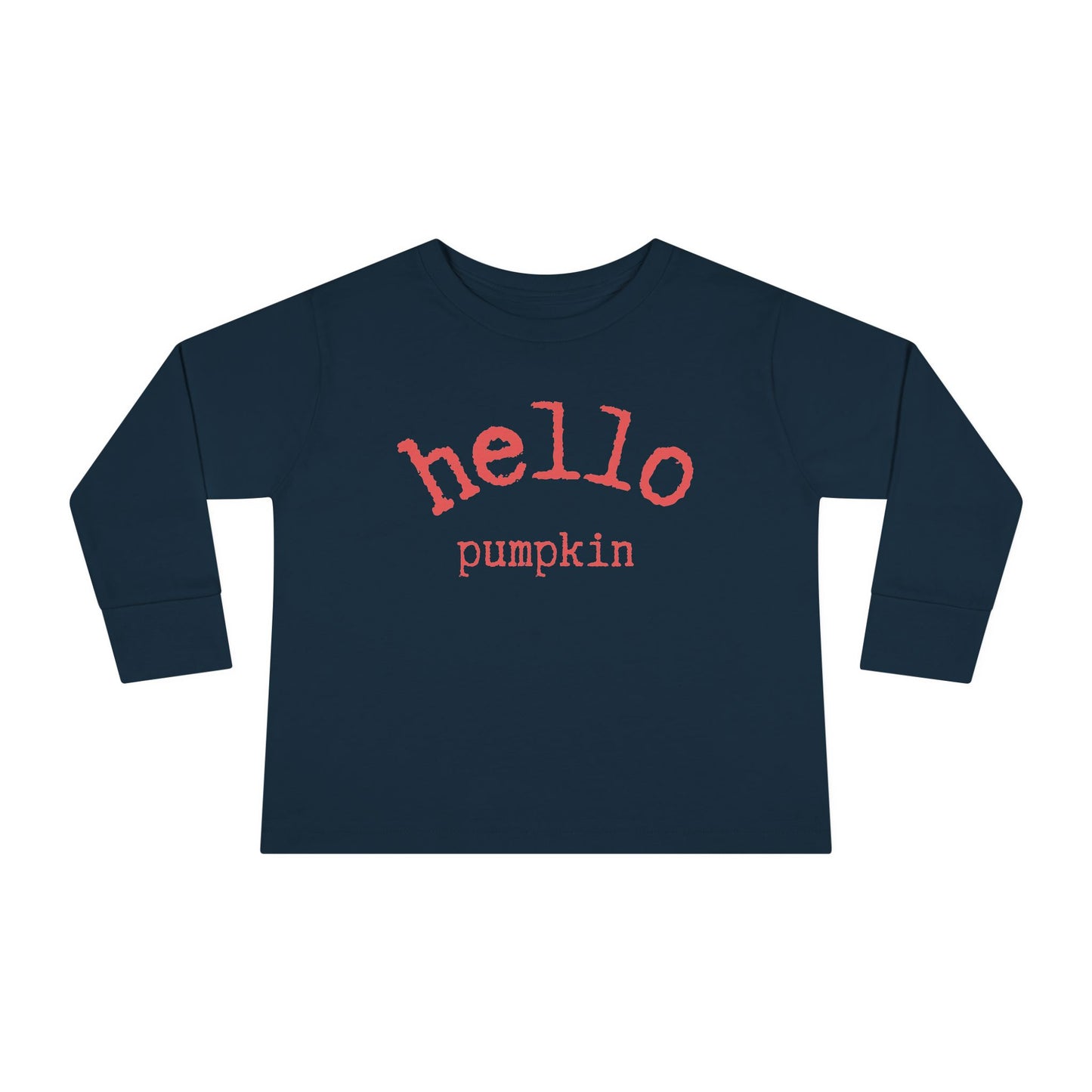  Hello Pumpkin Toddler Long Sleeve Tee Shirt navy