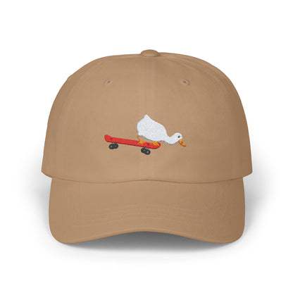 Goose on a Skateboard Embroidered Baseball Hat