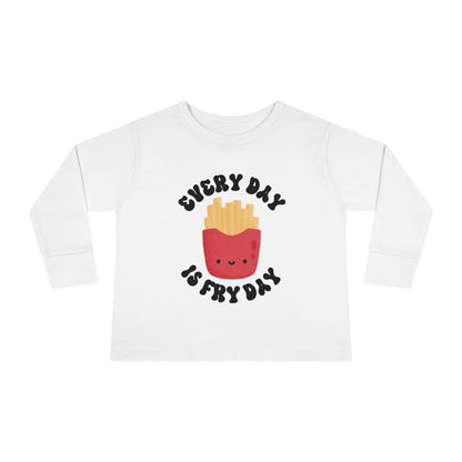 white every day is fry day toddler long sleeve shirt