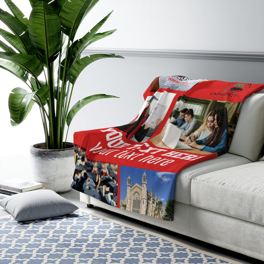 college custom blanket on couch