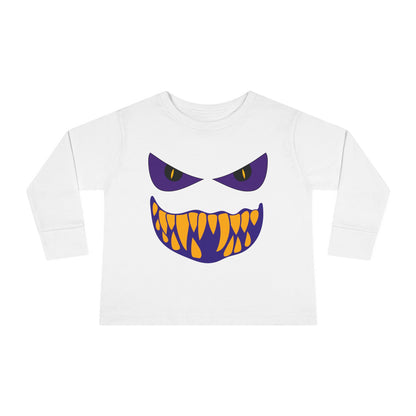 Scary Face Toddler Halloween Long Sleeve Shirt, Toddler Kids Face Shirt, Dracula Face Kids Shirt