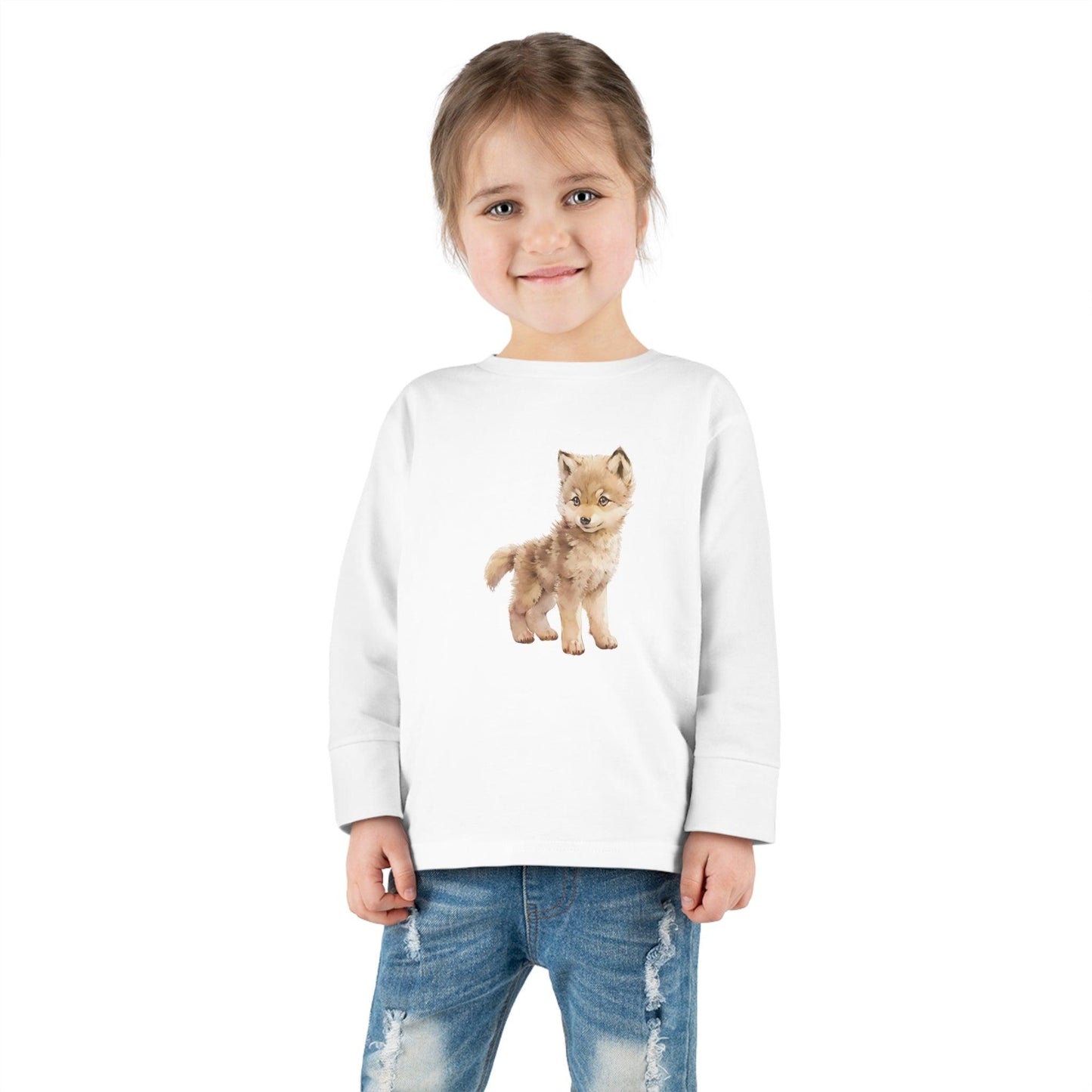 Woodland Baby Wolf Toddler Long Sleeve Shirt