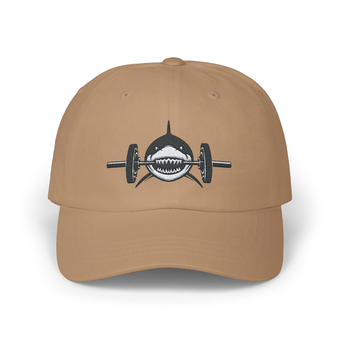 Shark with Barbell Embroidered Hat