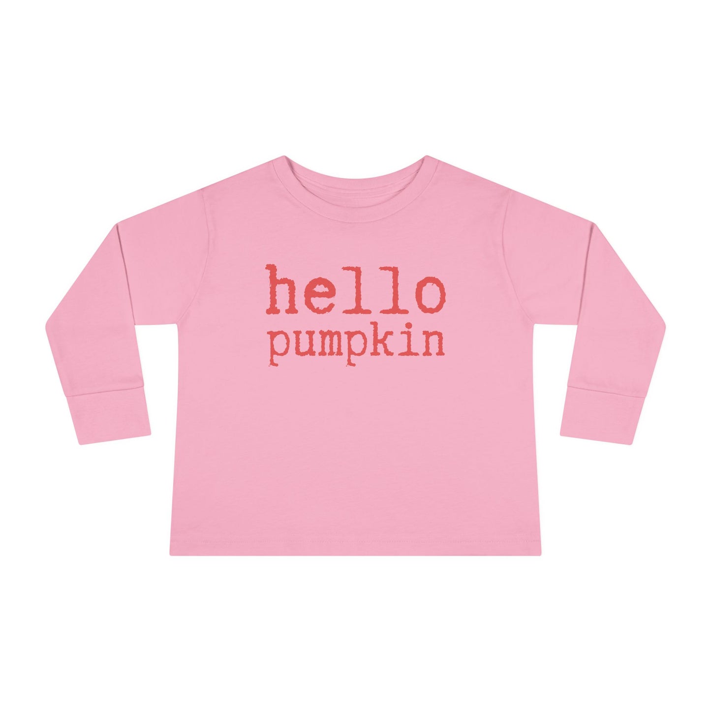 Hello Pumpkin Toddler Long Sleeve Tee Shirt pink