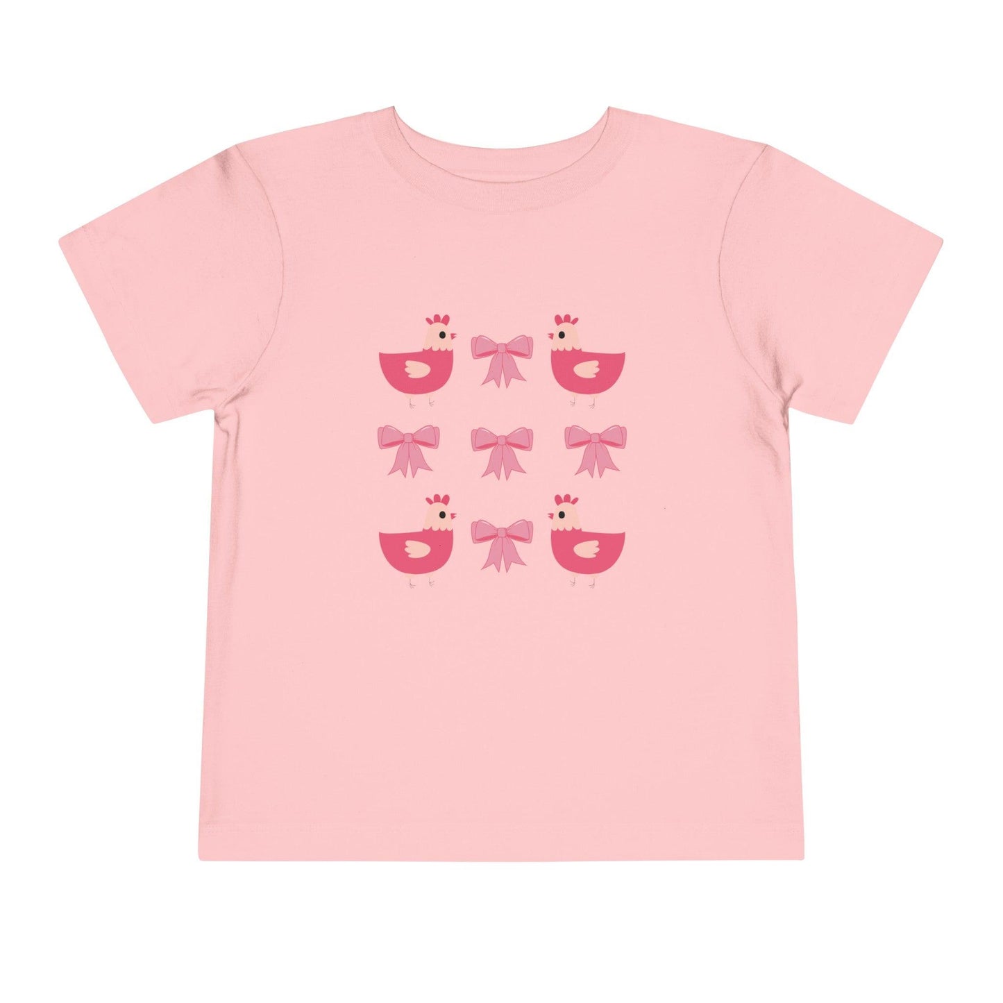 pink chicken and bows toddler girl shirt