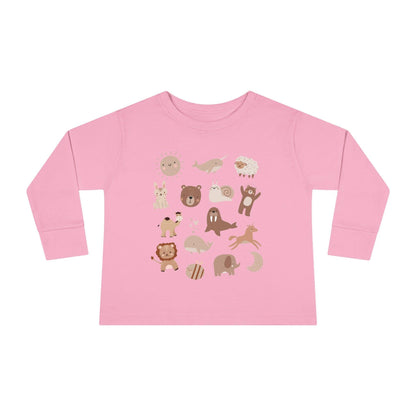 pink boho animal toddler long sleeve shirt