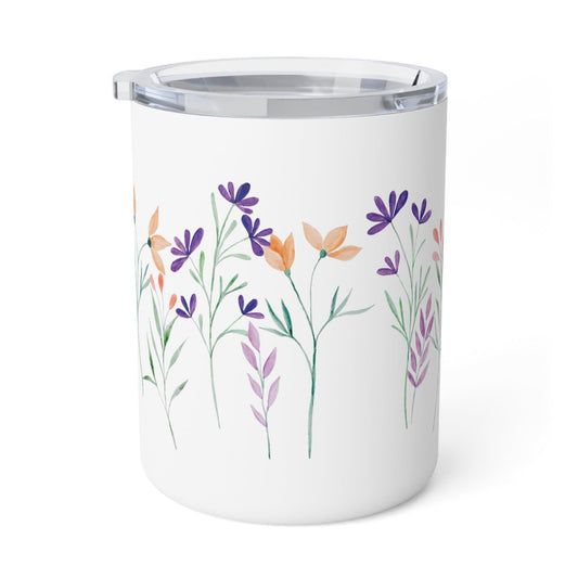 Wild Flowers Insulated Coffee Mug, Pressed Wildflowers Mug, Wild Flowers, Gardeners Coffee Mug