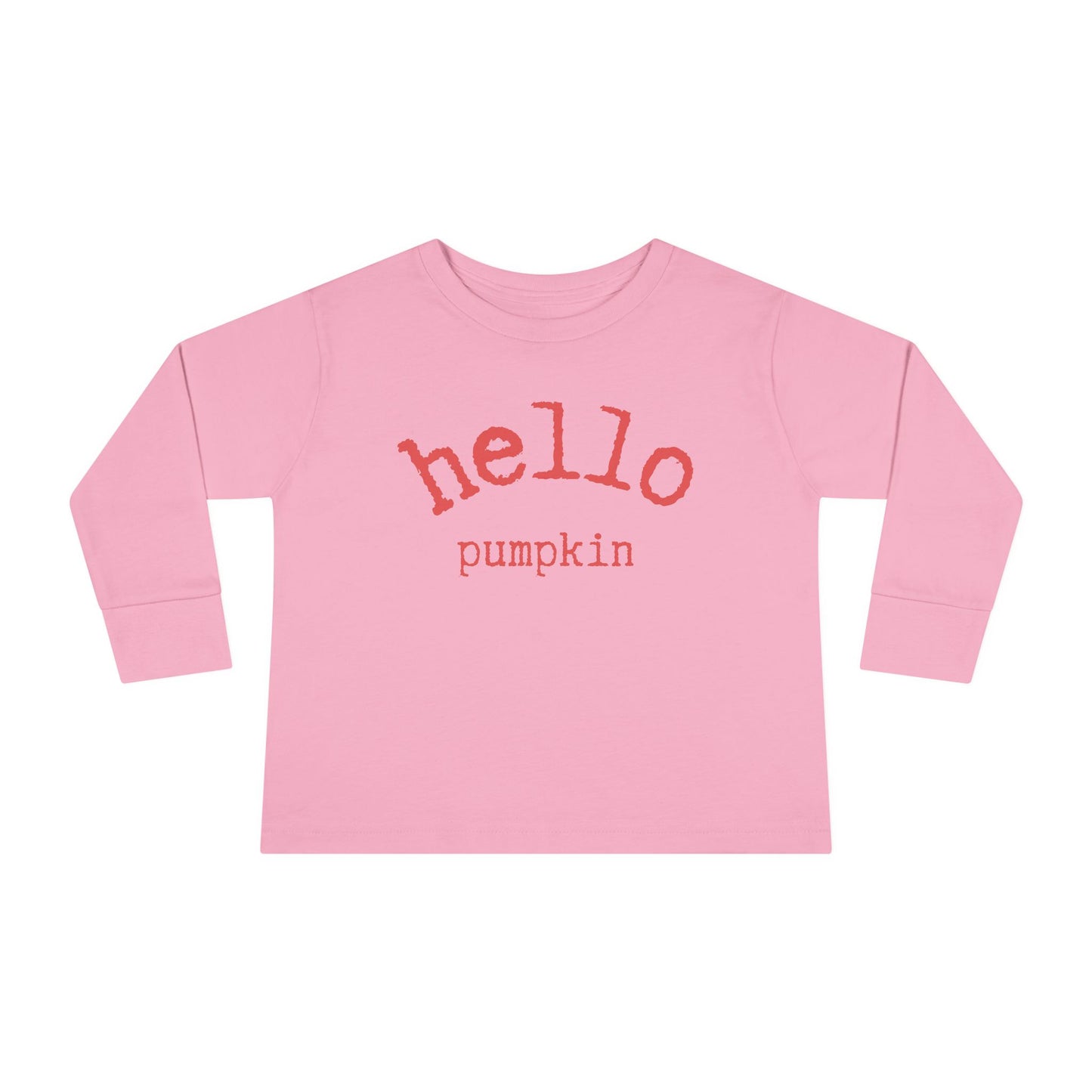  Hello Pumpkin Toddler Long Sleeve Tee Shirt pink