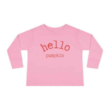  Hello Pumpkin Toddler Long Sleeve Tee Shirt pink