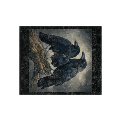 Crow Blanket, Crow Crushed Velvet Blanket, Throw Blanket