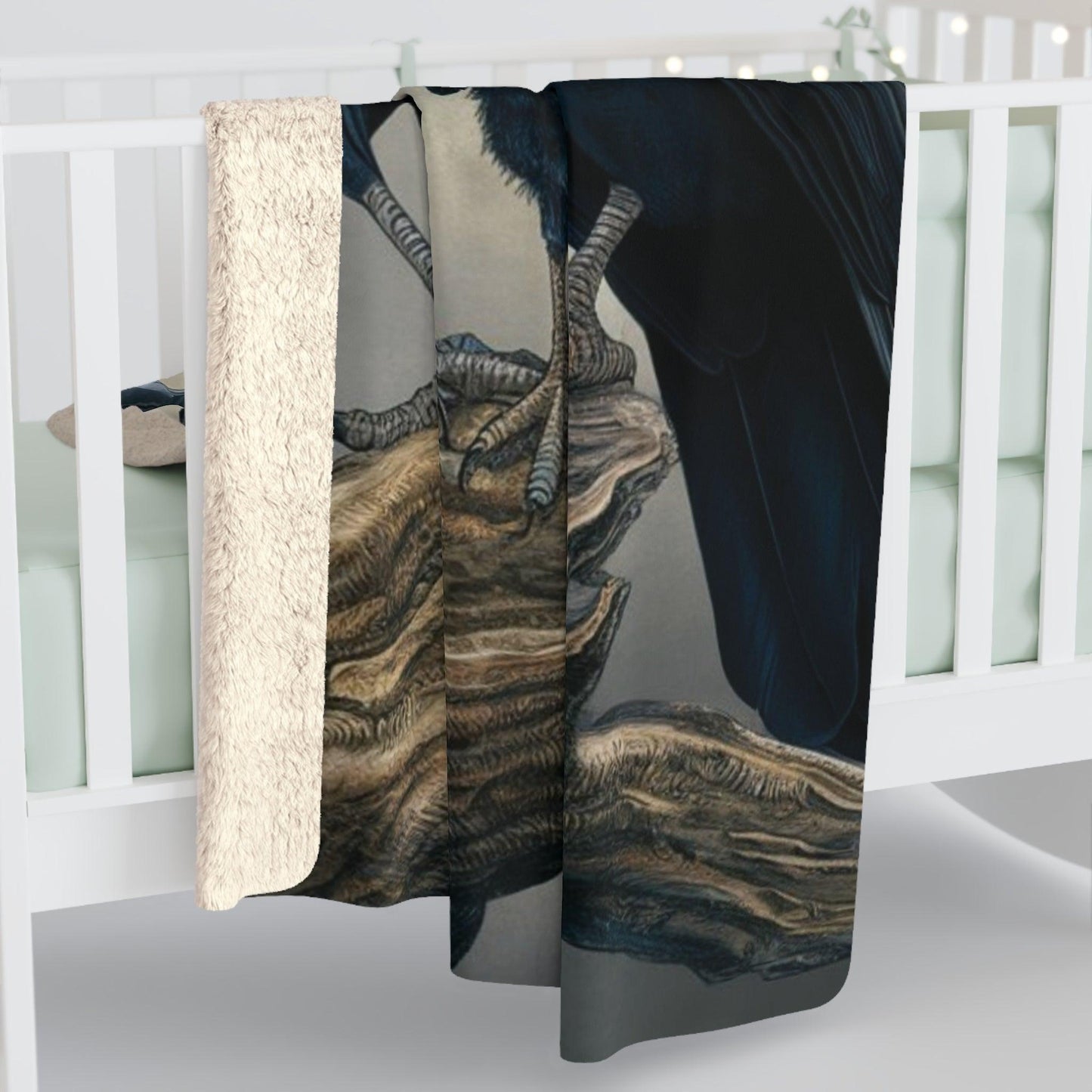 Crow Blanket, Crow Family Sherpa Fleece Blanket, Throw Blanket