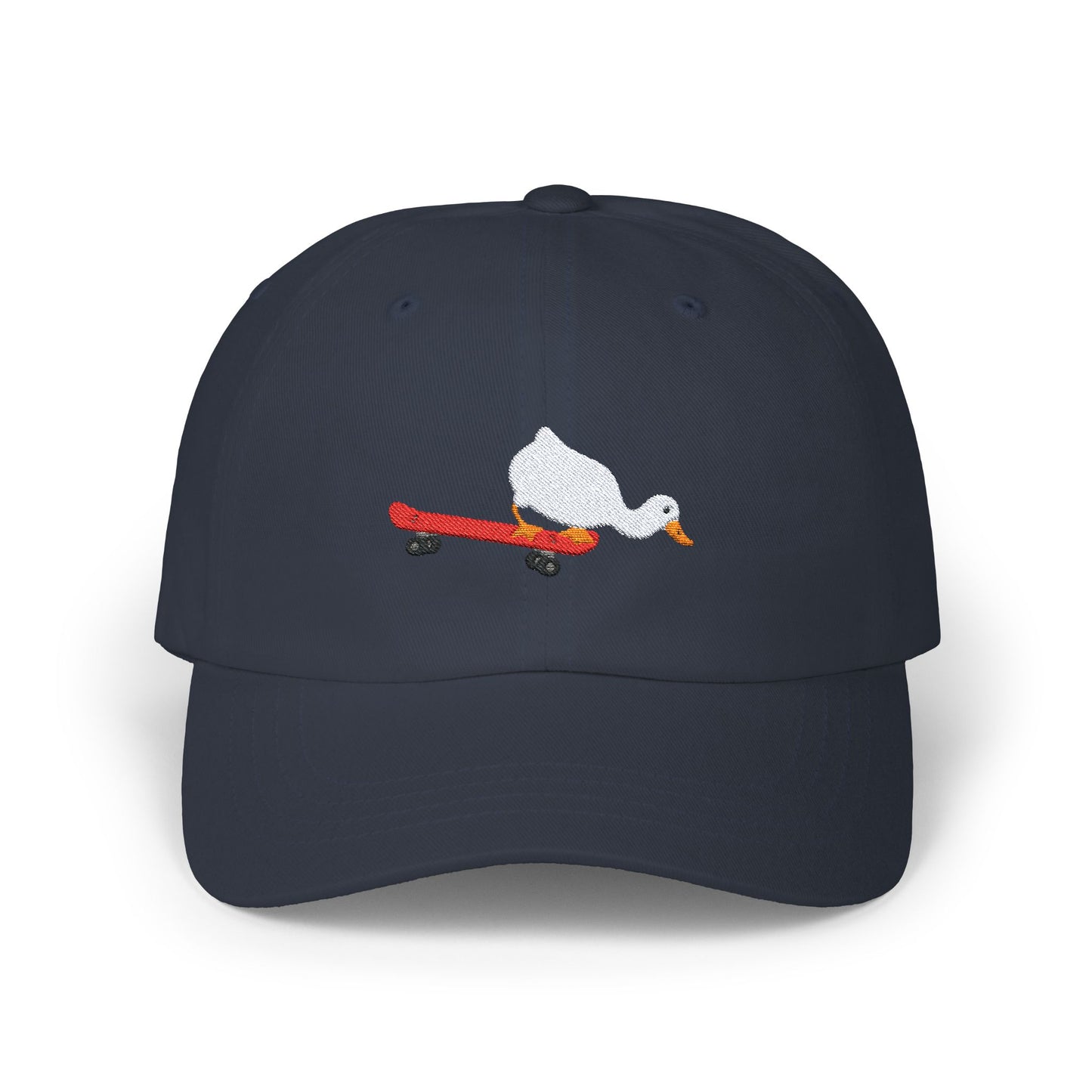 Goose on a Skateboard Embroidered Baseball Hat