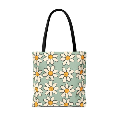 Daisies Tote Bag, Boho Daisies with All Over Print Tote, Plant Lady Bag, Gardener Accessory Bag