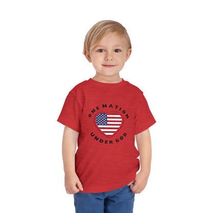 One Nation Under God Toddler T-Shirt, Kids Patriotic Shirt, 4th of July