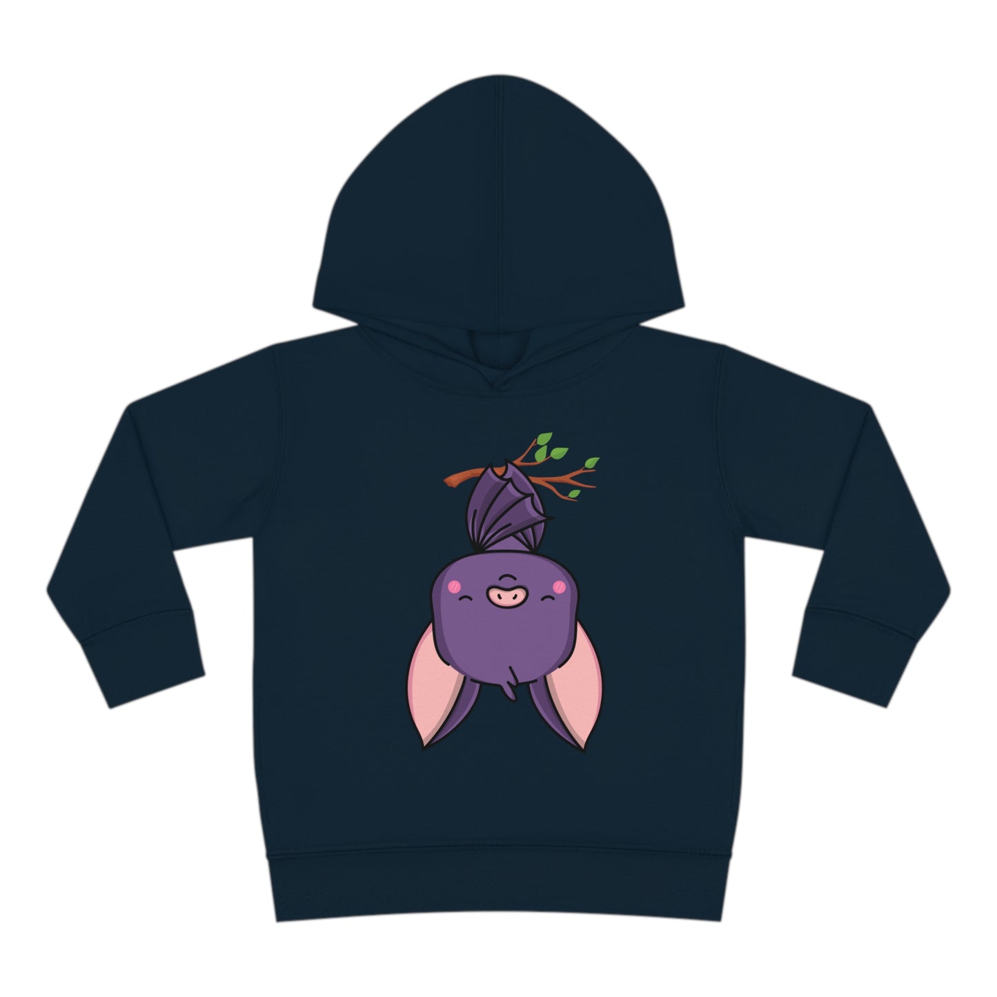 Spooky Upside Down Bat Toddler Hoodie navy