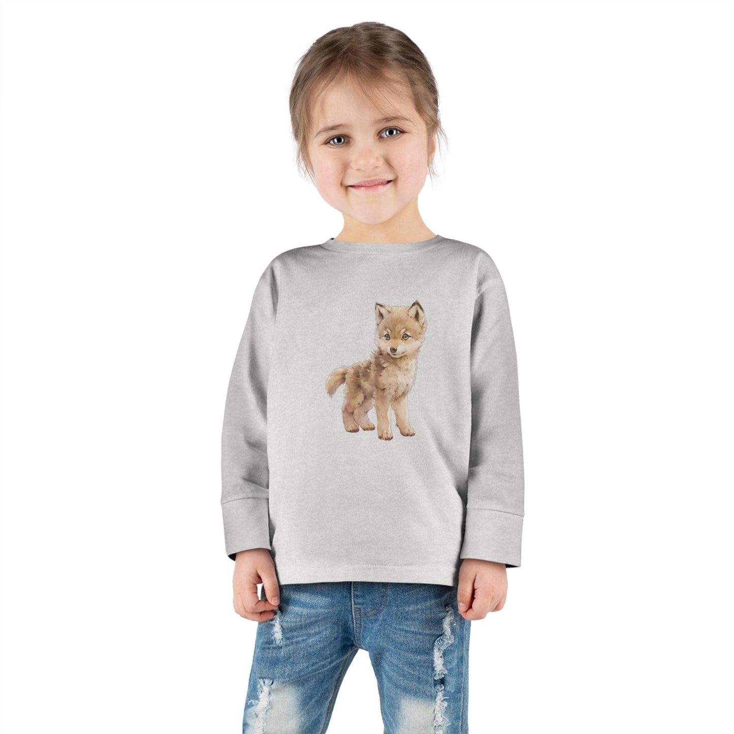 Woodland Baby Wolf Toddler Long Sleeve Shirt