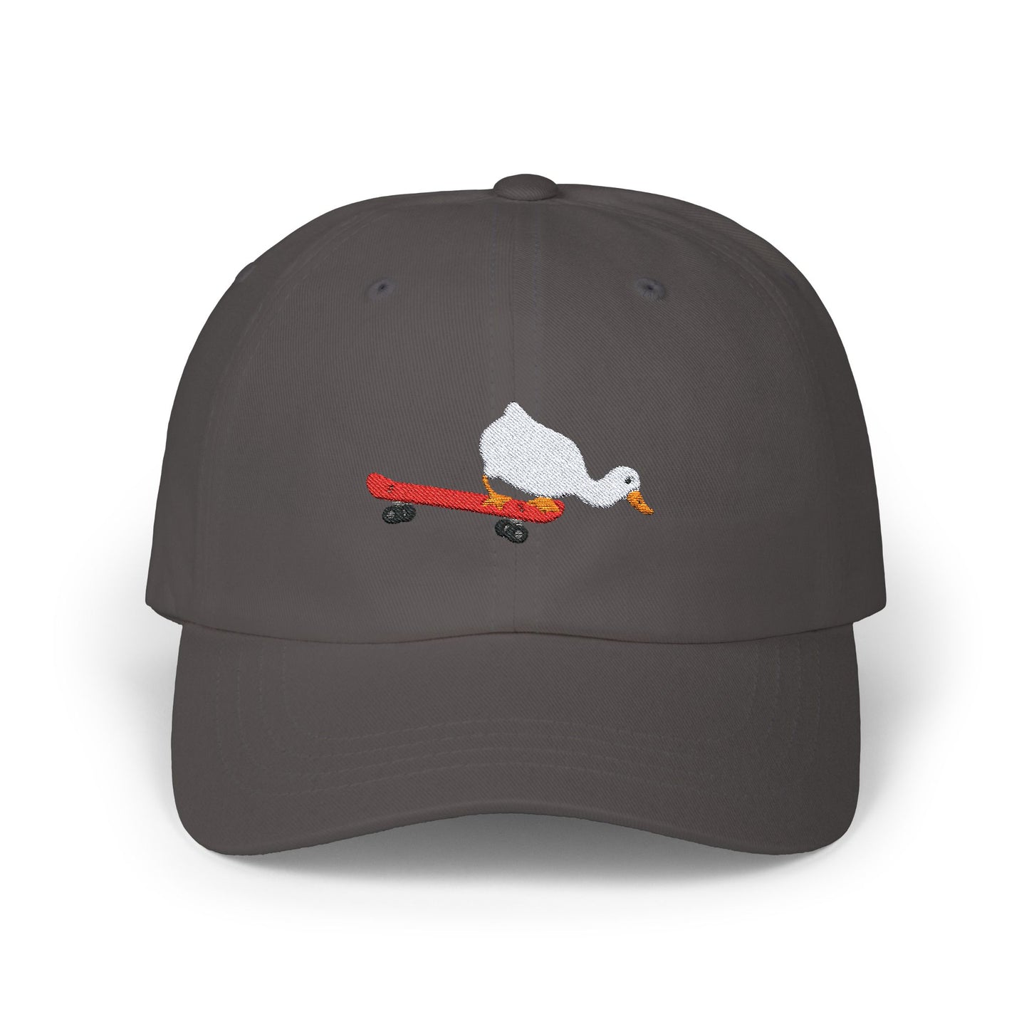 Goose on a Skateboard Embroidered Baseball Hat